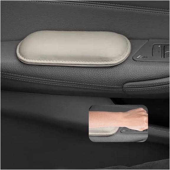 chasenew 2PCS Car Door Armrest Pads,Soft Leather+Memory Foam Car Knee Pads for Arm Support&Protect Elbow and Knee,Universal Car Elbow Pads Car Accessories Interior (Beige)