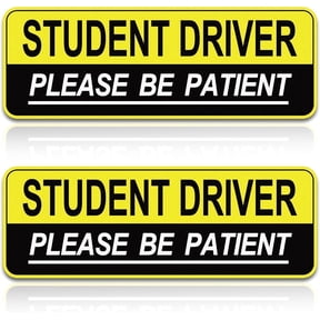 chasenew 2pcs Student Driver Magnet for Car,Safety Warning Be Patient New Driver Sticker-Colorful,Eflective,Weather Resistant Bumper Sticker Magnetic Reflective Rookie Drive (Yellow)