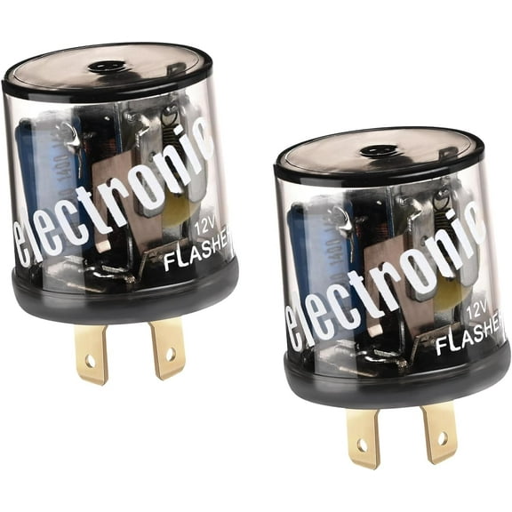 chasenew 4PCS Flasher Relay, 2 Pin 12V Heavy Duty Turn Signal Relay for Fixing Hyper Flashing, 2 Prong Round Electronic Flasher Blinker Relays Replacement for Car Truck SUV