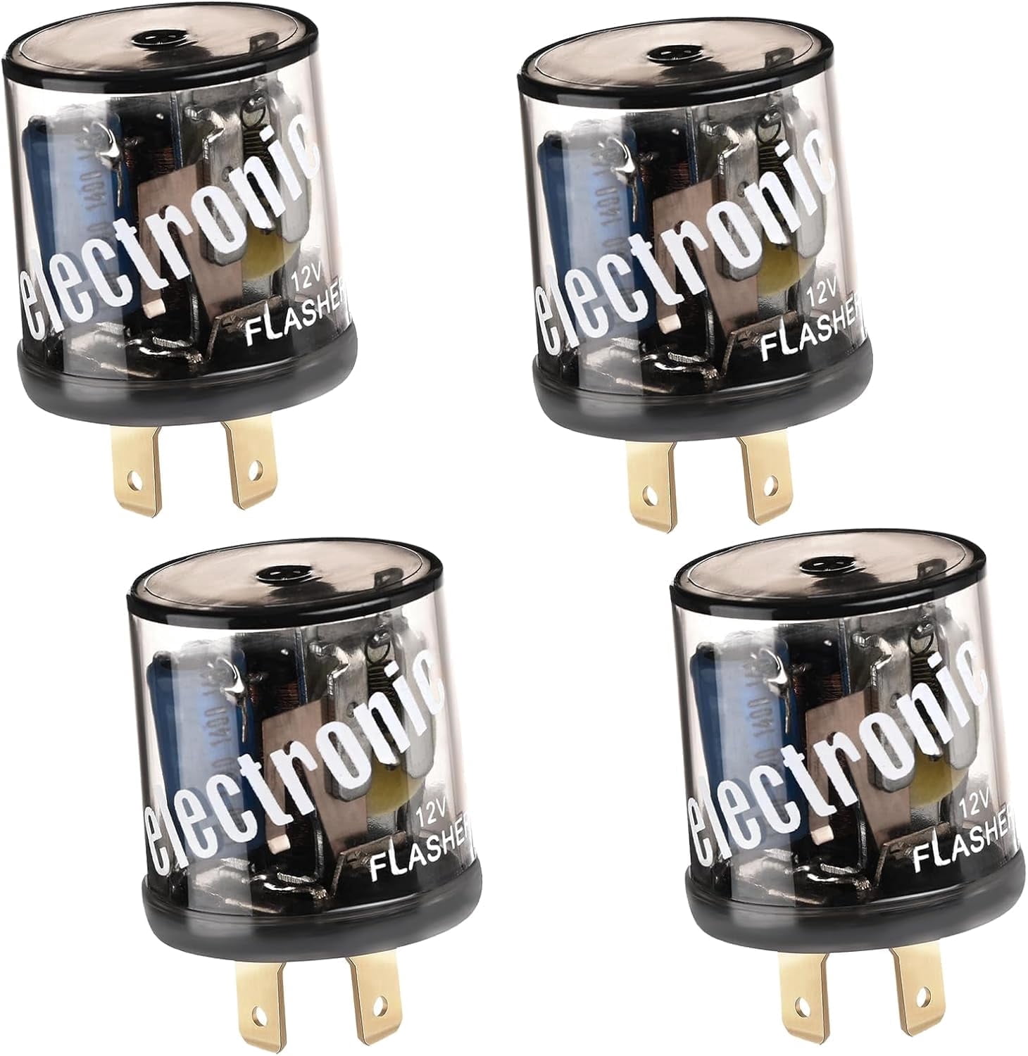 chasenew 4PCS Flasher Relay, 2 Pin 12V Heavy Duty Turn Signal Relay for ...