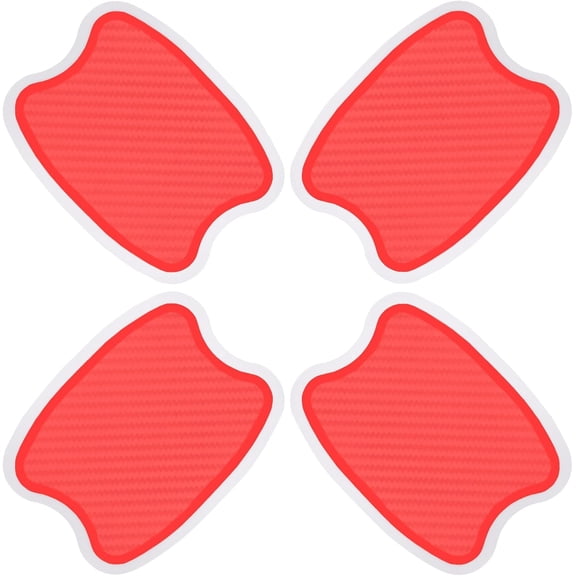 chasenew 4Pcs Universal 3D Carbon Fiber Car Door Handle Paint Scratch Protector Sticker Auto Door Handle Cups Protective Pad Red(S)