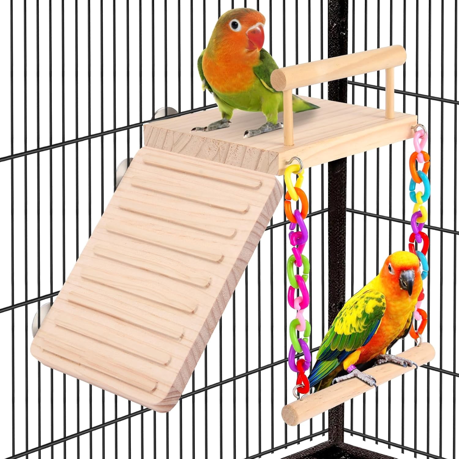 Picture of chasenew Bird Perch Bird Cage Accessories Platform Swing - for Parrot ...