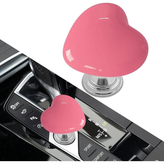 chasenew Bling Car One-Touch Start Button, Push Start Button Cover, Heart-Shaped One Touch Engine lgnition Switch Knob Sticker, Auto Decorative Ignition Rocker Lever for Most Cars (Pink #2)