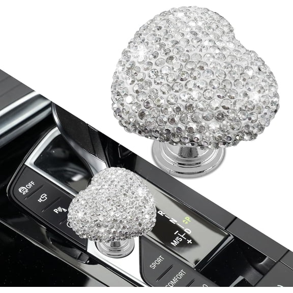 chasenew Bling Car One-Touch Start Button, Push Start Button Cover, Heart-Shaped One Touch Engine lgnition Switch Knob Sticker, Auto Decorative Ignition Rocker Lever for Most Cars (Red #2)