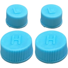 chasenew Car A/C Valve Core Caps, Leakproof Air Conditioning System Seal Kit, R134a Air Conditioning Repair System Charging Port Caps, High Low Side Pressure Replacement Valve Caps (4PCS)