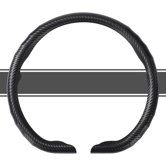 Chasenew Carbon Fiber Car Steering Wheel Cover,Thin Steering Wheel Wrap Universal 14.5-15 Inch,Fit Cars,SUVs,Trucks(Glossy-Black-for O-Shaped)