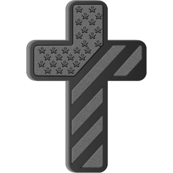 chasenew Cross Christian Car Emblem – Patriotic USA Flag Zinc Alloy 3D Badge with 3M Adhesive – Cross Decal for Car, Truck, Window, Door, Toolbox, or Home Decor (Chrome)