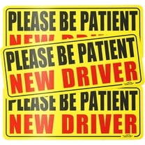 chasenew New Driver Magnet for Car, Please Be Patient Student Driver, 3Pcs New Driver Magnet Safety Warning Magnetic Reflective Rookie Driver Bumper Sticker,Car Exterior Accessories