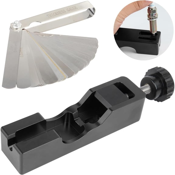 chasenew Spark Plug Gap Tool, Spark Plug Gapping Tool with 32 Blade Steel Feeler Gauge, Universal Spark Plug Gap Tool for Most 10mm 12mm 14mm 16mm Spark Plugs (Red)