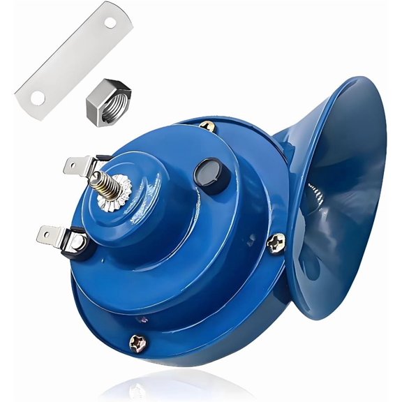 chasenew Super Loud Car Snail Horns, 12V 300DB Durable Car Horn Kit, High Low Tone Universal Waterproof Car Air Electric Snail Horn, Vehicle Air Horn Replacement for Motorcycle Truck (Blue-1 PCS)
