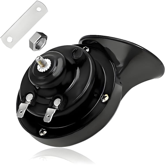 chasenew Super Loud Car Snail Horns, 12V 300DB Durable Car Horn Kit, High Low Tone Universal Waterproof Car Air Electric Snail Horn, Vehicle Air Horn Replacement for Motorcycle Truck (Black-1 PCS)