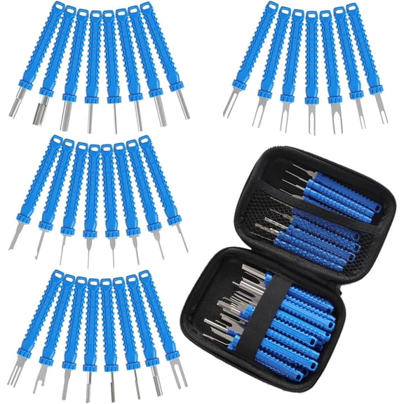 chasenew Upgrade Terminal Removal Tool Kit – 31Pcs Electrical Pin Extractor Connector Depinning Tool Set for Automotive, Motorcycle, and Electronics Repair, Blue