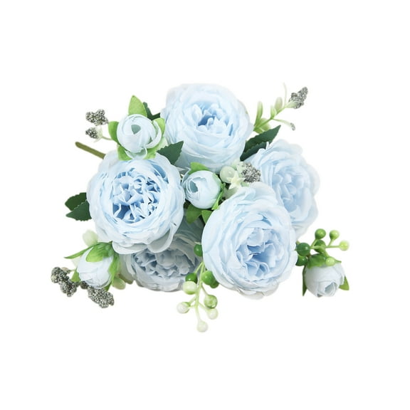 chaungfeng 1 Packs Peonies Artificial Flowers, Blue Artificial Peonies, Silk Fake Artificial Peonies Bouquet for Centerpiece Table Wedding Party Home Decor