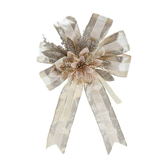 chaungfeng 1 Pcs Fabric Christmas Bows, Multi Layer Xmas Bows for Tree Wreaths Gift Holiday Party Indoor and Outdoor, Wedding Shopping Mall Window Background Wall Decor, 11.8"x15.7"