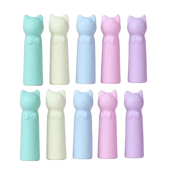 chaungfeng 10 Pcs Cute Pencil Caps Cat Paw Erasers Pencil Top, Pencils Tip Protector Cover Pencils Toppers Caps Extender Holders for Office Supplies(Cat-Mix Colors)