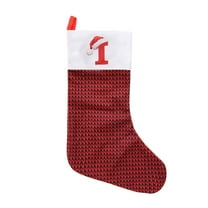 chaungfeng 11.4 x 17.7 Inch Red Knit Christmas Stockings, Personalized Initial Christmas Stocking, Family Holiday Xmas Party Decor (Letter I)