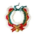 thumbnail image 1 of chaungfeng 11.8 Inches Pet Christmas Collar, Hand-Woven Decorative Neckpiece, Bow Bell Design Cotton Thread Decoration, for Cat, Dog, Holiday, Gift, 1 of 6