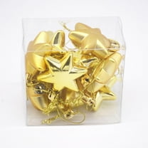 chaungfeng 12 Pcs Christmas Tree Ball Ornaments Set, 4.5cm Hexagonal Star Decorative Hanging Baubles, Plastic Decorations for Xmas Tree, Wreath, Garland, Holiday Party Decor, Gift