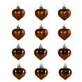 thumbnail image 1 of chaungfeng 12 Pcs Valentine's Day Heart Hanging Ornaments - 2 inch Heart Ornaments Christmas Tree Baubles Hanging Decoration for Valentine's Day Wedding Anniversary (Coffee), 1 of 5