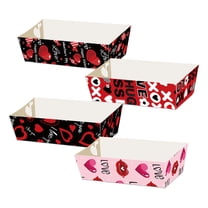 chaungfeng 12 Pcs Valentine's Day Party Supplies Paper Food Tray, Disposable Lips Kiss Paper Nacho Boats Snack Serving Trays for Mother's Day Wedding Birthday Party Decorations Supplies