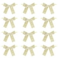 thumbnail image 1 of chaungfeng 12Pcs Vintage Velvet Ribbon Bows, Christmas Bow Mini Xmas Tree Velvet Bowknot for Home Decoration Wedding Decor, 3.35"x3.35" (Khaki), 1 of 7