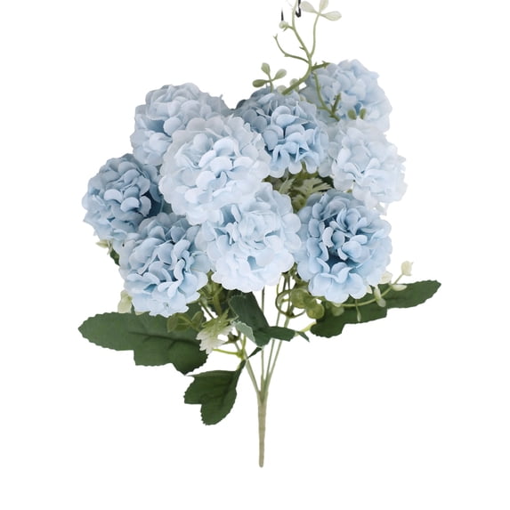 chaungfeng 13.7In Artificial Hydrangea Silk Flowers Bouquet, Faux Hydrangea Stems for Wedding Centerpieces Home Decor (Light Blue)