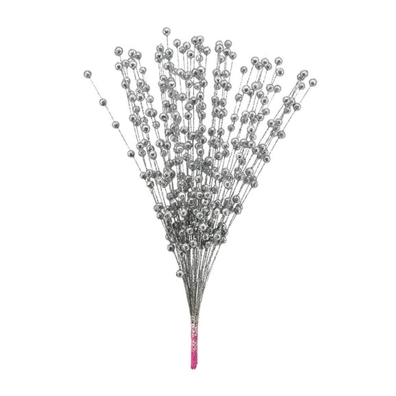 chaungfeng 15.75 Inches Glitter Fake Berry Picks, Artificial Foam Christmas Stems, for Tree Decoration, Wreath Craft, Vase Filler