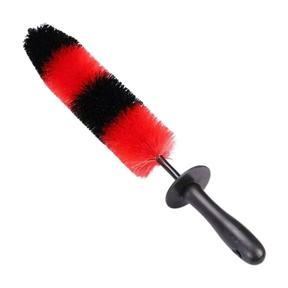 chaungfeng 16" Wheel Tire Brush, Wheel and Rim Detailing Brush Long Soft Bristle, Car Tire Brush, Wheel Scrub Brush, Multipurpose use for Wheels Rims Exhaust Tips Motorcycles (Red)