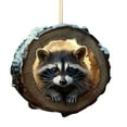 thumbnail image 1 of chaungfeng 2.8 Inch Animal Christmas Ornament, Forest Animal Decoration Mouse Raccoons Pattern Acrylic Ornament, Animal Christmas Tree Decorations 2D Flat Animal Hanging Decorations, 1 of 5