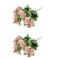 thumbnail image 1 of chaungfeng 2-Pack Silk Rose Bouquets, 15 Roses Artificial Flowers Heads Stems Leaves, 12.2 Inch Fake Roses for Wedding Bouquets; Home Table Centerpieces Decor (3, Pink), 1 of 6