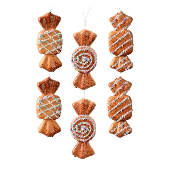 chaungfeng 2 Pcs Gingerbread Christmas Ornaments, Christmas Tree Glutinous Powder Snowflake Candy Pendant Foam Decorations, for Winter Party Holiday Window Scene Layout Wreath Gift