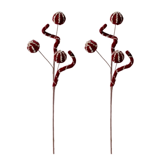 chaungfeng 2 Pcs Plush Christmas Picks, 25 Inch Foam Lollipop Accent Decorations, for Door Display, Wall Decor Garland Greenery Tree