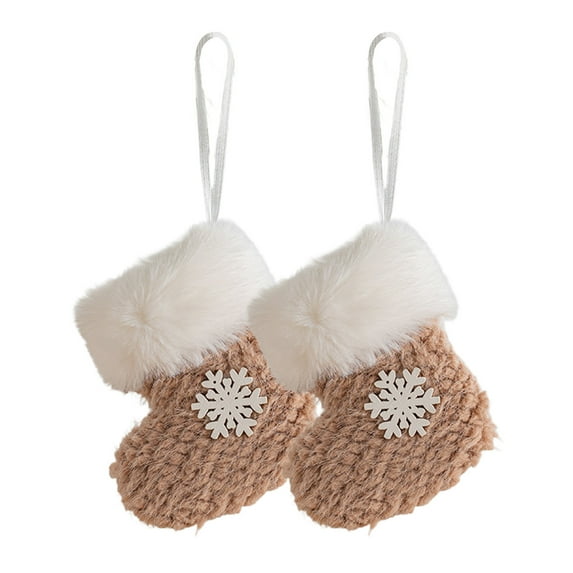 chaungfeng 2 Pcs Plush Stocking Ornaments, Mini Christmas Tree Pendants with Hanging Loops, for Garland Decor, Tabletop Displays, Holiday Scenes, 3.14x3.99 Inches