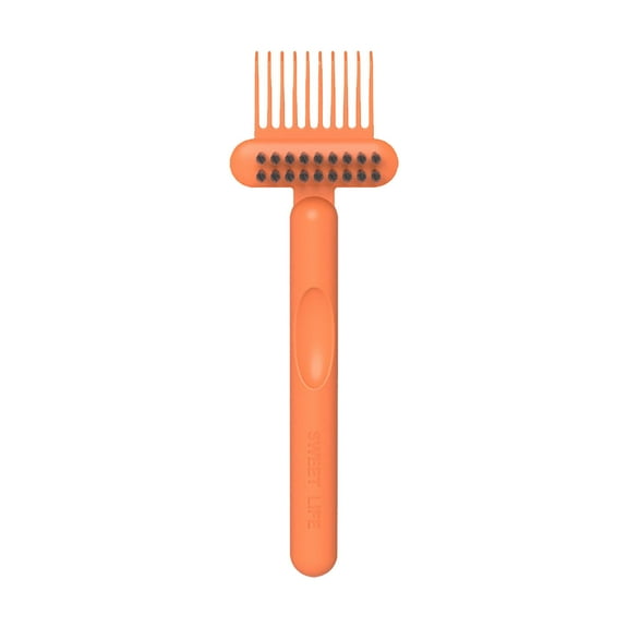 chaungfeng 2-in-1 Comb Cleaner with Pick and Bristles, Comb Cleaning Brush, Effortlessly Removes Hair, Hairbrush Cleaner Tool Rake, Hairbrush Cleaning Tool Home and Salon Use (Orange)