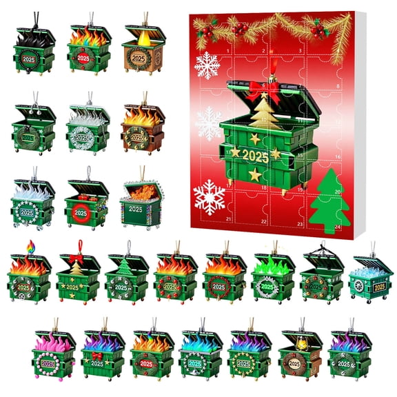 chaungfeng 2025 Dumpster Fire Advent Calendar - Collectible Funny Holiday Ornaments, Commemorative Countdown Decor, Funny Countdown Decor for Home & Conversation-Starting Gifts