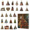 thumbnail image 1 of chaungfeng 24 Days of Christmas Tree Shape Bookshelf Pendant Advent Calendar, Stacked Book Decorations, 2D Acrylic Ornaments，for Keepsake Gift Ideas, 1 of 9