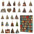 thumbnail image 1 of chaungfeng 24 Days of Christmas Tree Shape Bookshelf Pendant Advent Calendar, Stacked Book Decorations, 2D Acrylic Ornaments，for Keepsake Gift Ideas, 1 of 9