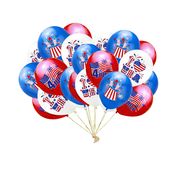 chaungfeng 24 Pieces 4th of July Balloons Decorations, 250th Anniversary Patriotic Independence Day American Flags Party Balloons Decor for Memorial Day, USA Patriotic Party Decor