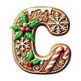 thumbnail image 1 of chaungfeng 26 Gingerbread Alphabet Ornaments for Christmas Tree, Candy Cane Initial Letter Pendant with Berries Pattern, Mini Hanging Decorations for Party Gifts Decor 3.1", 1 of 4