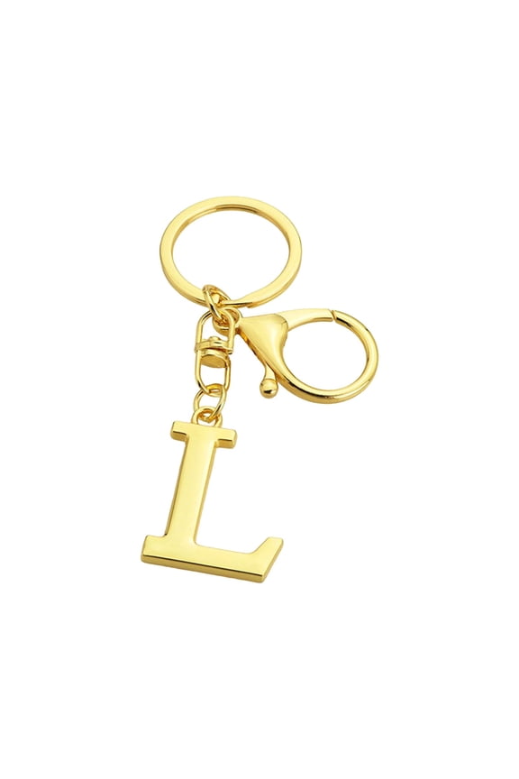 26 Initial Letter Keychain, Personalized Metal Letter Pendant for Gift, Bag Decor, 1.18"x1.38"