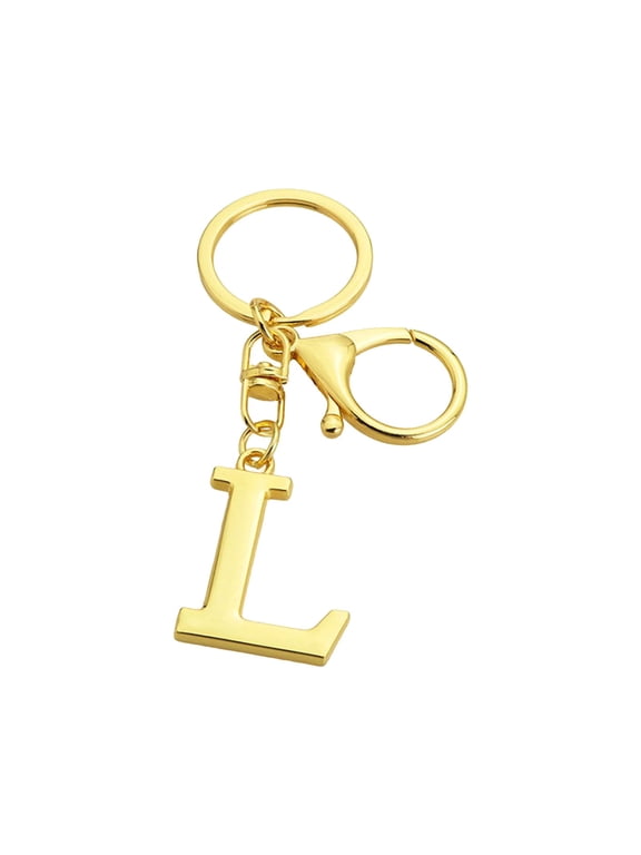 26 Initial Letter Keychain, Personalized Metal Letter Pendant for Gift, Bag Decor, 1.18"x1.38"