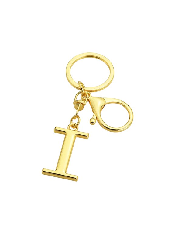 26 Initial Letter Keychain, Personalized Metal Letter Pendant for Gift, Bag Decor, 1.18"x1.38"