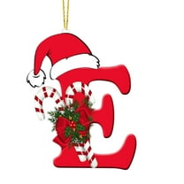 chaungfeng 26 Letter Ornaments Christmas Tree Decoration, 3.1in Personalized Christmas Letter Tree Hanging Pendant, Xmas Alphabet for DIY Craft Ornaments, for Family Holiday Party (D)