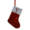 thumbnail image 1 of chaungfeng 26 Letters Knitted Christmas Stocking, Red Glitter Embroidered Candy Bag, for Holiday Hanging, Gift Storage, Festive Decor, 5.9"x7.8", 1 of 6