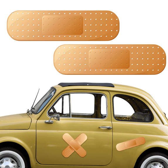 chaungfeng 2PCS Car Bandaid Sticker, Giant Car Bumper Sticker Large Bandage Decal, Funny Automotive Decal, Car Decor Accessories Band-Aid Shape Stickers Universal for Vehicle (Yellow)
