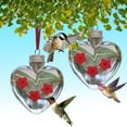 thumbnail image 1 of chaungfeng 2PCS Heart Shaped Mason Jar Hummingbird Feeder with 3 Feeding Ports, Mini Plastic Hanging Clear Hummingbird Feeders for Outdoors Top Fill Leak-Proof Easy to Clean 3.7x4in, 1 of 6
