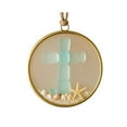 thumbnail image 1 of chaungfeng 3.15 Inch Christmas Sea Glass Commemorative Ornament, White Plastic Beach Themed Cross Hanging Pendant for Memory Keepsake, Tree Decor (3D Style), 1 of 4