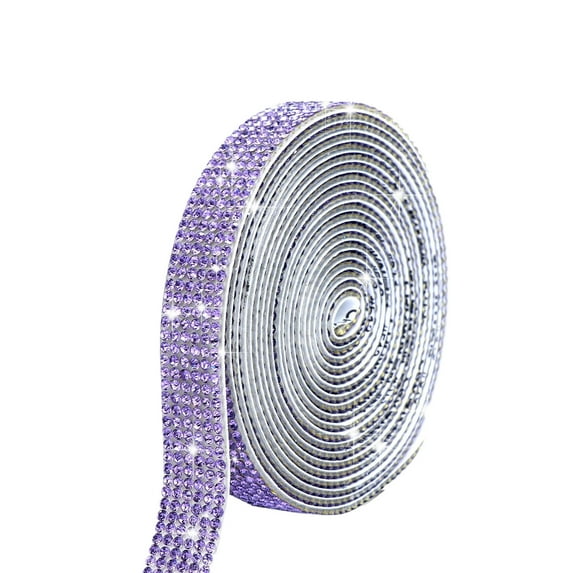 chaungfeng 39.3 Inches Crystal Rhinestone Ribbon Rolls, 6-Row Self-Adhesive Stickers, for DIY Crafts, Gift Wrapping, Bling Decoration
