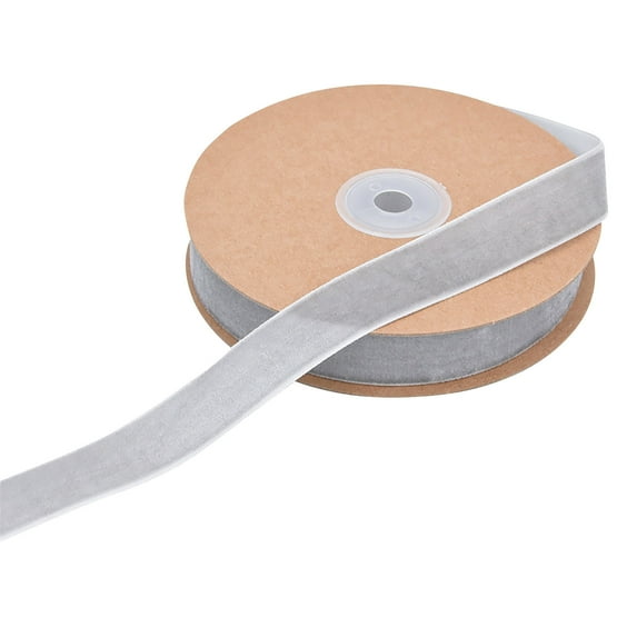 chaungfeng 394Inch Velvet Ribbon for Christmas Tree, 0.8 Inch Velvet Christmas Ribbon for Gift Wrapping Crafts Bow Wreath Holiday Decorations (Gray)