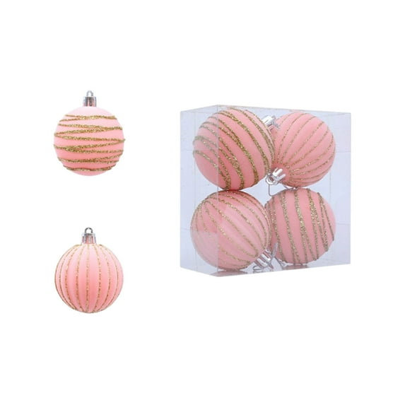 chaungfeng 4 Pcs Velvet Glitter Christmas Ball Ornaments, 2.36" Shatterproof Christmas Tree Ball Ornaments Xmas Balls Set, for Holiday Wedding Thanksgiving Halloween Party Decor